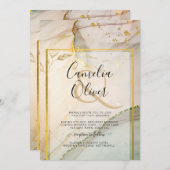 Oyster Pearl Gold WEDDING Alcohol Inkt Abstract Kaart (Voorkant / Achterkant)