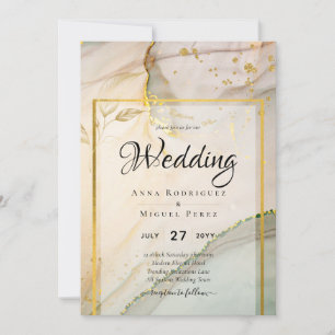 Oyster Pearl Gold WEDDING Alcohol Inkt Abstract Kaart