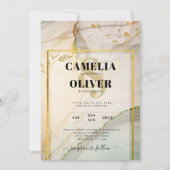 Oyster Pearl Gold WEDDING Alcohol Inkt Abstract Kaart (Voorkant)