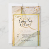 Oyster Pearl Gold WEDDING Alcohol Inkt Abstract Kaart (Voorkant)