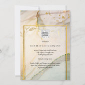 Oyster Pearl Gold WEDDING Alcohol Inkt Abstract Kaart (Achterkant)