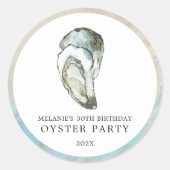 Oyster Pearl Party | Dubbele oesters Ronde Sticker (Voorkant)