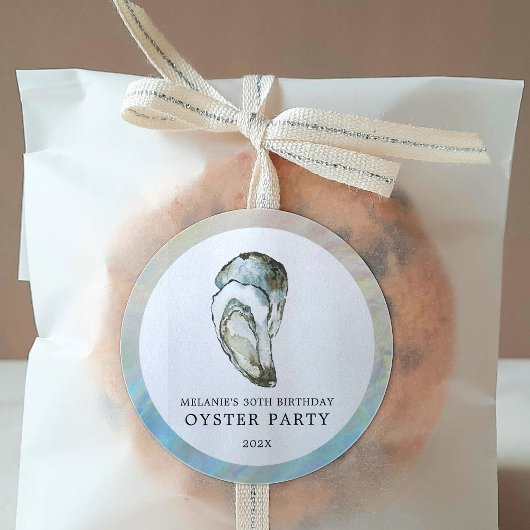 Oyster Pearl Party | Dubbele oesters Ronde Sticker