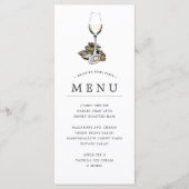 Oyster Pearl Party | Grijze thema Menu (Voorkant)