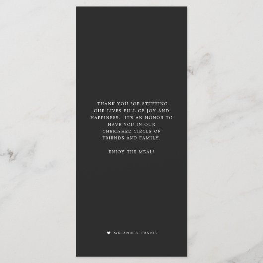 Oyster Pearl Party | Grijze thema Menu (Achterkant)