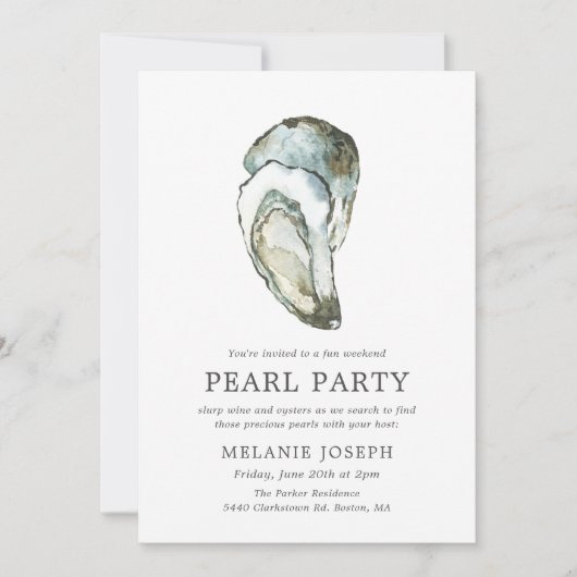 Oyster Pearl Party | Opal Stijl Kaart (Voorkant)