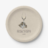 Oyster Pearl Party Papieren Bordje (Voorkant)