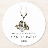 Oyster Pearl Party Ronde Kartonnen Onderzetter (Voorkant)