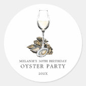 Oyster Pearl Party Ronde Sticker (Voorkant)