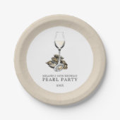 Oyster Pearl Party Tan | wit Papieren Bordje (Voorkant)