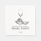 Oyster Pearl Party | Zwart-Wit Servet (Voorkant)
