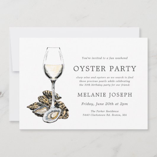 Oyster Pearl thema Verjaardag | perzikstrepen Kaart (Voorkant)