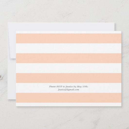 Oyster Pearl thema Verjaardag | perzikstrepen Kaart (Achterkant)