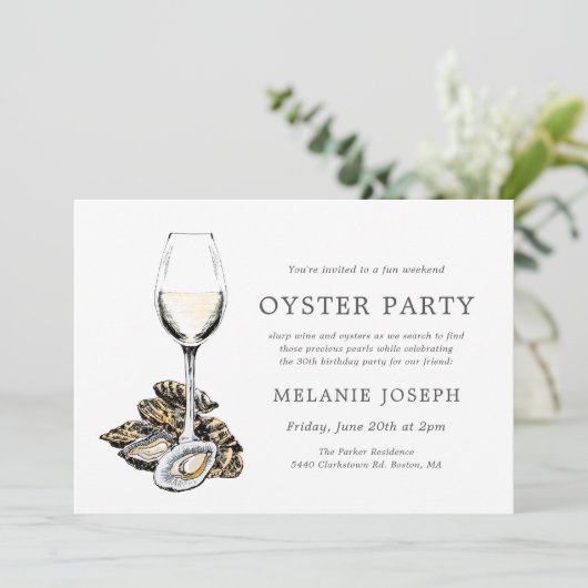 Oyster Pearl thema Verjaardag | Perzikthema Kaart (Staand voorkant)