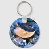 Oyster Pearl van grote waarde op maat Christelijk Sleutelhanger (Voorkant)
