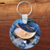 Oyster Pearl van grote waarde op maat Christelijk Sleutelhanger (Voorkant)