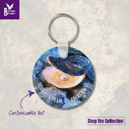 Oyster Pearl van grote waarde op maat Christelijk Sleutelhanger