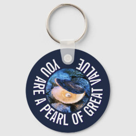 Oyster Pearl van grote waarde op maat Christelijk Sleutelhanger