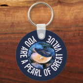 Oyster Pearl van grote waarde op maat Christelijk Sleutelhanger (Achterkant)