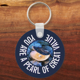 Oyster Pearl van grote waarde op maat Christelijk Sleutelhanger