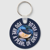 Oyster Pearl van grote waarde op maat Christelijk Sleutelhanger (Achterkant)