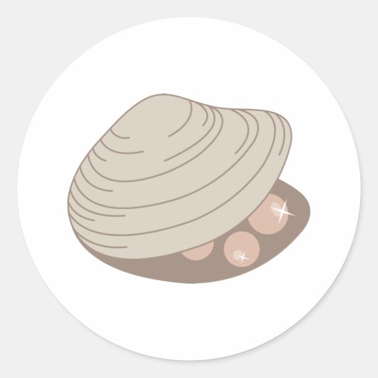Oyster Pearls Ronde Sticker (Voorkant)