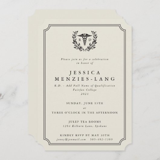 Oyster RD Caduceus + Laurel krans Kaart (Voorkant / Achterkant)