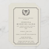 Oyster Registered Nurse Caduceus+Laurel Wreath Kaart (Voorkant / Achterkant)