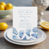 Oyster Roast Casual verlovingsfeest Waterverf Kaart