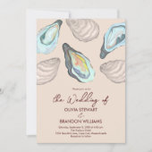 Oyster Roast Coastal Seaside Watercolor Wedding  Kaart (Voorkant)