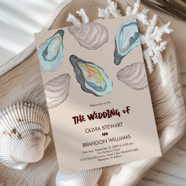 Oyster Roast Coastal Seaside Watercolor Wedding  Kaart