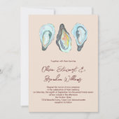 Oyster Roast Coastal Seaside Watercolor Wedding  Kaart (Voorkant)