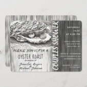Oyster Roast Couples Shower Black and White Kaart (Voorkant / Achterkant)