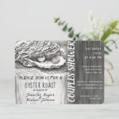 Oyster Roast Couples Shower Black and White Kaart (Staand voorkant)