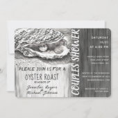 Oyster Roast Couples Shower Black and White Kaart (Voorkant)