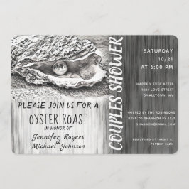 Oyster Roast Couples Shower Black and White Kaart