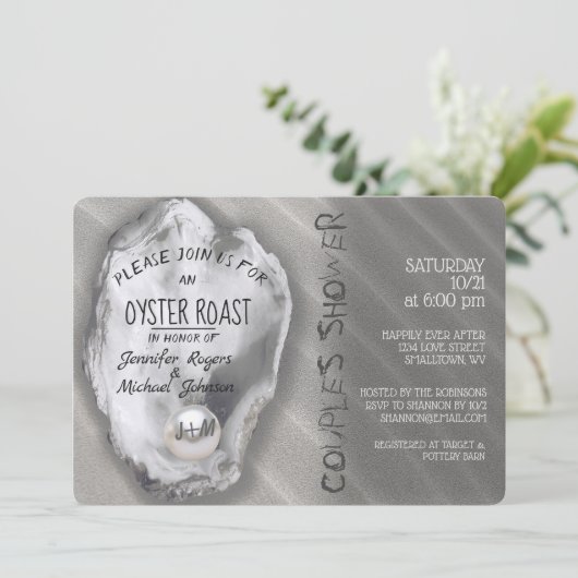 Oyster Roast Couples Shower Kaart (Staand voorkant)