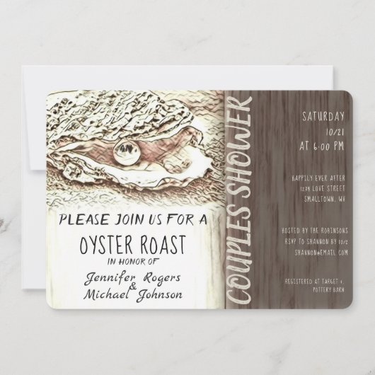 Oyster Roast Couples Shower Kaart (Voorkant)