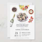 Oyster Roast Elegant Coastal Engagement Party Kaart (Voorkant)