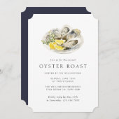 Oyster Roast Elegante Eenvoudige Vis Partij Kaart (Voorkant / Achterkant)