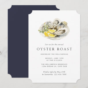 Oyster Roast Elegante Eenvoudige Vis Partij Kaart