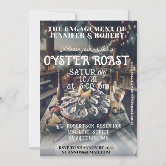 Oyster Roast Invitation Kaart (Voorkant)