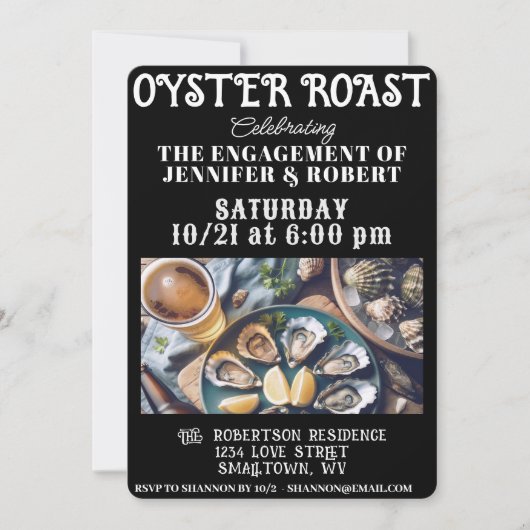Oyster Roast Invitation Kaart (Voorkant)