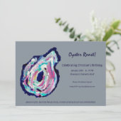 Oyster Roast Party Invitation - Dove Grey Kaart (Staand voorkant)