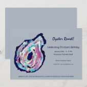 Oyster Roast Party Invitation in Light Grey Kaart (Voorkant / Achterkant)