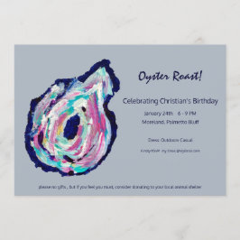 Oyster Roast Party Invitation in Light Grey Kaart