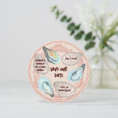 Oyster Roast Plate Wedding Save the Date Kaart (Staand voorkant)
