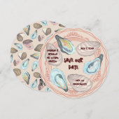 Oyster Roast Plate Wedding Save the Date Kaart (Voorkant / Achterkant)