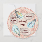 Oyster Roast Plate Wedding Save the Date Kaart (Voorkant)
