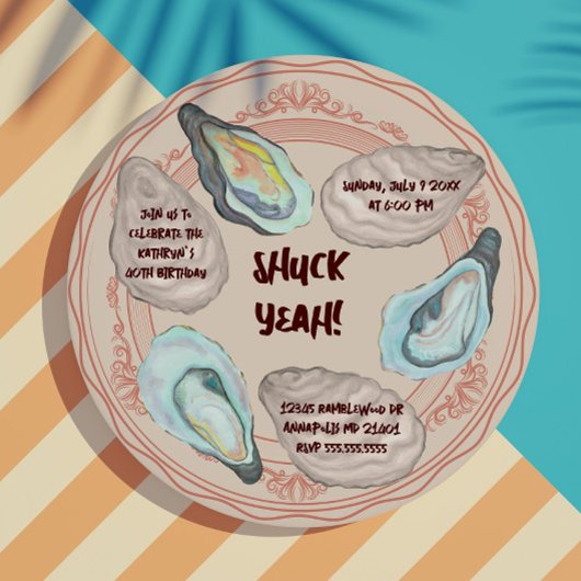 Oyster Roast Shuck Yeah Volwassen Verjaardagsfeest Kaart